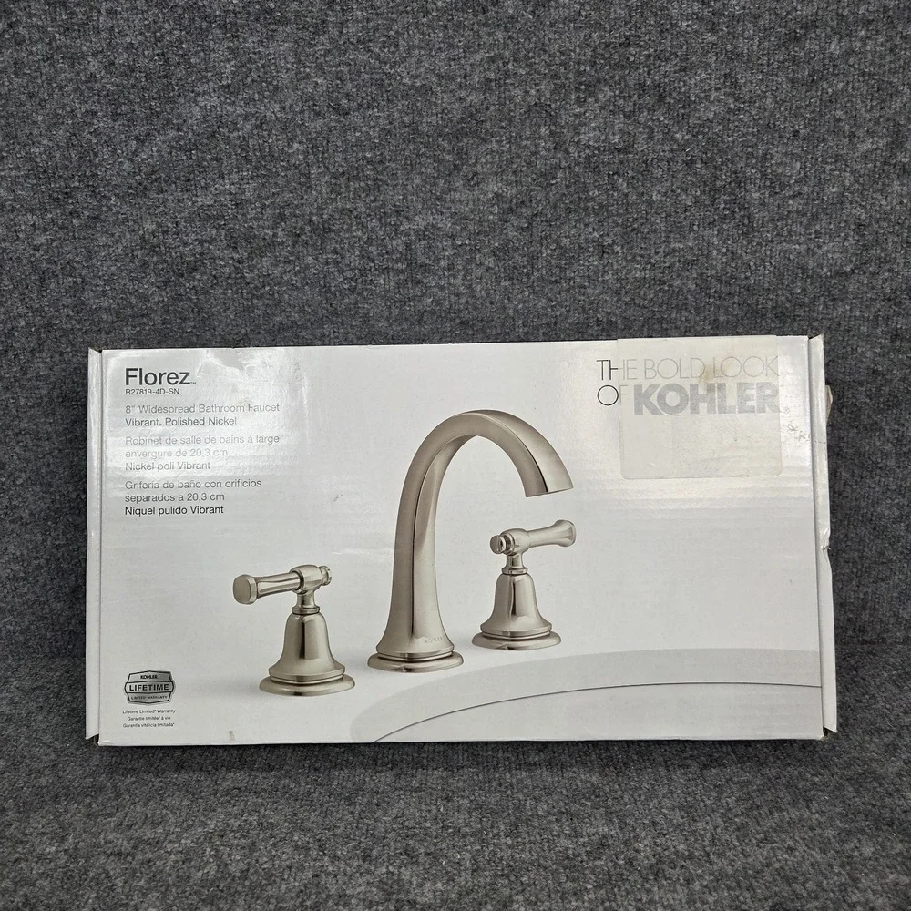 KOHLER Florez R27819-4D-SN Vibrant Polished Nickel Widespread Bathroom Faucet